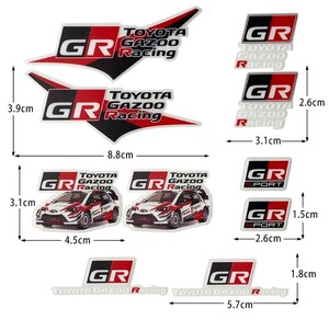 010★新品★トヨタ GR SPORT (GR スポーツ）GR Gazoo Racing ステッカー★フェンダーバッジ シール装飾★汎用ステッカー★　