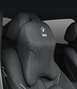 ★激レア★BMW★ロゴ入りき 車用記憶 通気性弾性 ネックパッド レザー ネックパッド 汎用 車載首枕 ヘッドレスト★高品質★