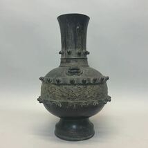 いけばな　池坊　青銅器　骨董品　獅子耳　唐金製_画像2