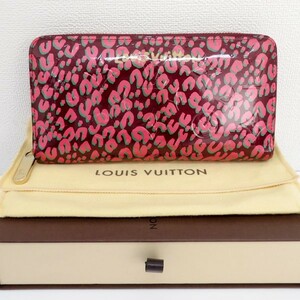 ルイヴィトン LOUIS VUITTON ヴェルニ レオパード ジッピーウォレット M91477 CA0141 中古 ［質イコー］