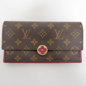 質イコー［ルイヴィトン］LOUIS VUITTON モノグラム レザー ポルトフォイユフロール 長財布 M64585 CA4158 フューシャ 中古