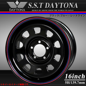 新品 4本価格 業者様 送料無料 16×5.5J 5穴 139.7mm ET-20 SHONE SST DAYTONA デイトナブラック赤青 リフトアップ ジムニー 特価 NO,SH397