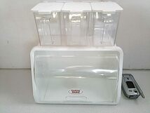 新品　昭和レトロ　調味料入れ3　小物ケース　白　透明_画像1