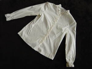 [ used beautiful goods ]BeBe girls long sleeve formal blouse size 120 * Bebe white presentation type . ceremonial occasions Kids [ old clothes ] **