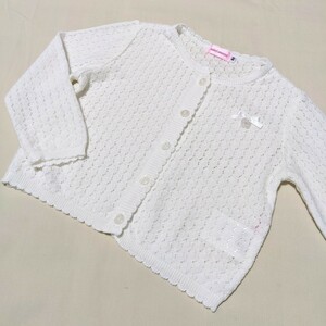 +FR7 mikihouse Miki House baby formal 90 girl woman long sleeve knitted cardigan white ceremony ceremonial occasions 