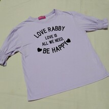 +SR44 まとめ 3枚 福袋 セット 140 LOVE RABBY 半袖 Tシャツ ショートパンツ パープル デニム ブルー 黒_画像2