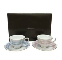 未使用 ノリタケ レースウッドゴールド カップ&ソーサー FC2360 ピンク ブルー 2客セット Noritake 食器 マグカップ 箱入り 金彩_画像1