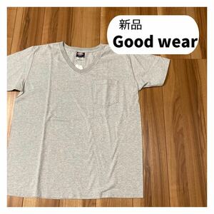 新品 Good wear グッドウェア USA製 Vネック 無地 Tシャツ 半袖 ポケットスリム ビッグシルエット サイズXL 玉mc1424