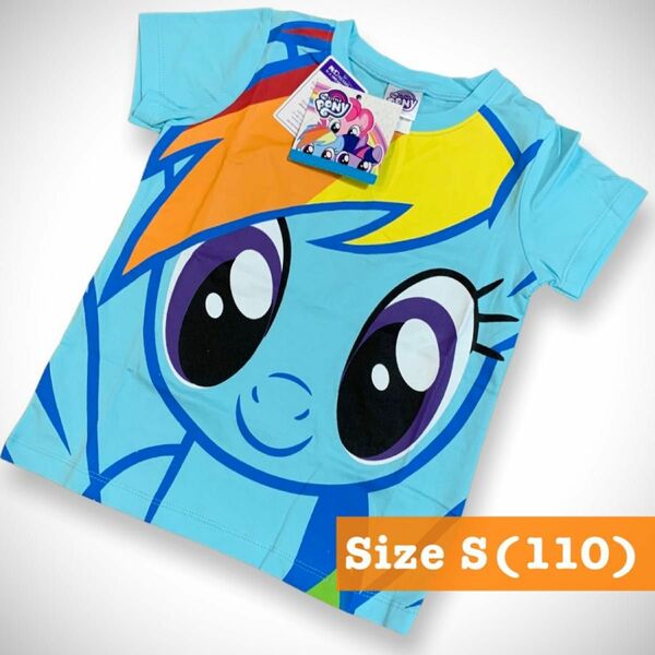 新品マイリトルポニーライセンス半袖TシャツS/110レインボーダッシュキッズ海外子供服女の子トップスカットソー