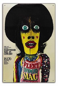 ブリキ看板【Rock Poster/ロックポスター】雑貨/ヴィンテージ/メタルプレート/レトロ/アンティーク風/163-Fleetwood Mac 1970