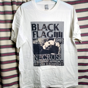 レア柄 ブラックフラッグ BLACK FLAG バンドTシャツ【Lサイズ】　新品/送料無料◇blast minor threat fugazi bad brains poison idea