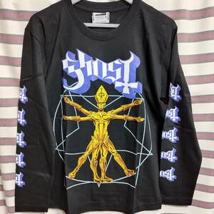 人気柄★ Ghost ゴースト　ロンＴ　長袖シャツ バンドTシャツ 厚手【XLサイズ】送料無料☆ バックプリント バンドT　メタルT