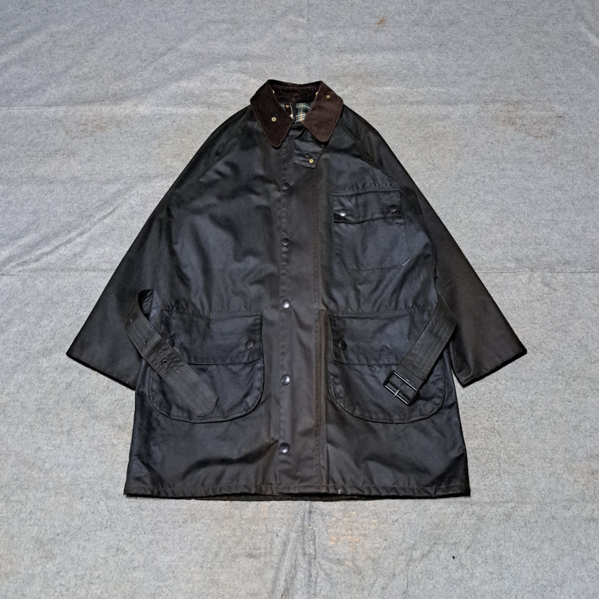 極美品 Barbour SOLWAY ZIPPER SL ウール 黒 40 L-