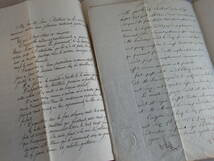 フランスアンティーク マニュスクリ まとめて 古文書 誓約書 古い紙 手書き 公文書 19世紀 1816年 紙もの エンボス　仏_画像6