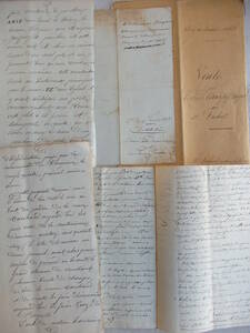 フランスアンティーク マニュスクリ まとめて 古文書 誓約書 古い紙 手書き 公文書 19世紀 1855年 紙もの PARIS