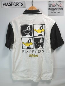 日本製★Ⅲサイズ【PIA SPORTS/ピアスポーツ】ビンテージ/1990年代/Daffy Duck【ゆうパケットなら送料無料】ダッフィーダック/ポロシャツ/ 