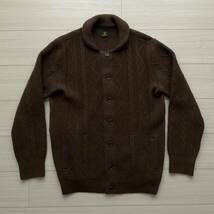 Djangoatour ジャンゴアトゥール FISHERMANSWORK KNIT CARDIGAN フィッシャーマンズワークニットカーディガン ブラウン L_画像2