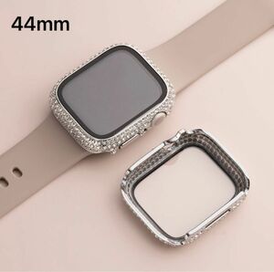 AppleWatchケース 44mm シルバー　アップルウォッチキラキラSeries 6/se2/se/5/4 