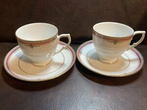 ◎希少美品　A197　NORITAKE　アンティークノリタケ　カップ＆ソーサ2客　未使用品箱なし (同梱OK)