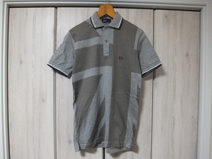FREDPERRY Union Jack polo-shirt S gray * Fred Perry made in Japan 