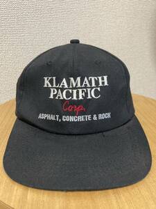 80's90's USAヴィンテージ キャップ 帽子 KLAMATH PACIFIC USA製/ 企業ロゴ キャップ 80年代 90年代 黒 BLACK