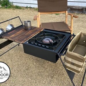 ★WILD OUTDOOR★ワイルドアウトドア★タフまるアイアンテーブル★ハーフサイズ★フラットバーナー・タフ丸ジュニア併用★