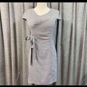 チェック 千鳥格子 リボン タイトワンピース