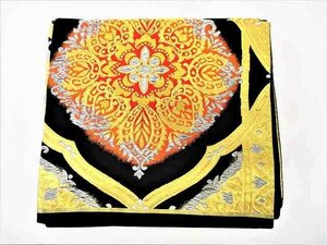 袋帯 黒系 金刺繍 幅約30cm 中古 良品 HO-20 20220925
