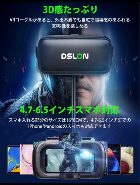 VRヘッドセット スマホ用 vrゴーグル　VRヘッドマウントディスプレイ 