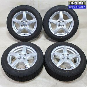 175/65R15 ヤリス アクア スイフト 等 ヴィオレント 5.5-15+42 4H100 2020年製 ダンロップ WM02 15インチ スタッドレス 4本セット 009k