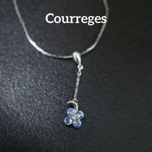 [ анонимность рассылка ] Courreges колье серебряный цветок Stone синий 