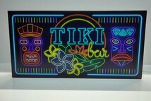 【Lサイズ】アロハ ハワイ TIKI ハワイアン雑貨 ティキ像 カフェ バー 酒 南国 ハイビスカス 看板 置物 雑貨 ライトBOX 電飾看板 電光看板_画像4