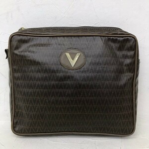 #7 Italy made MARIO VALENTINO Mario Valentino total pattern PVC× leather clutch bag second bag handbag business bag bag 