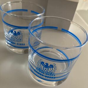 【完売品レアモデル】新品未使用　GAMBA ガンバ大阪　旧エンブレム　ガラス　コップ　グラス　2個セット　コレクションに！