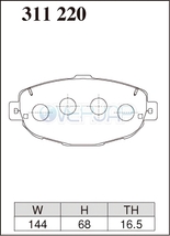 M311220 / 315224 DIXCEL Mタイプ ブレーキパッド 1台分セット トヨタ アリスト JZS147 91/10～93/8 3000 TURBO_画像2