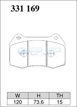 M331169 DIXCEL Mタイプ ブレーキパッド フロント用 ホンダ シビック FD2 2005/9～ 2000 TYPE-R_画像2