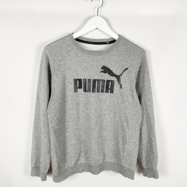 プーマ PUMA スウェットシャツ Tシャツ ロゴプリント クルーネック 長袖 グレー メンズ レディース 中古 /EI