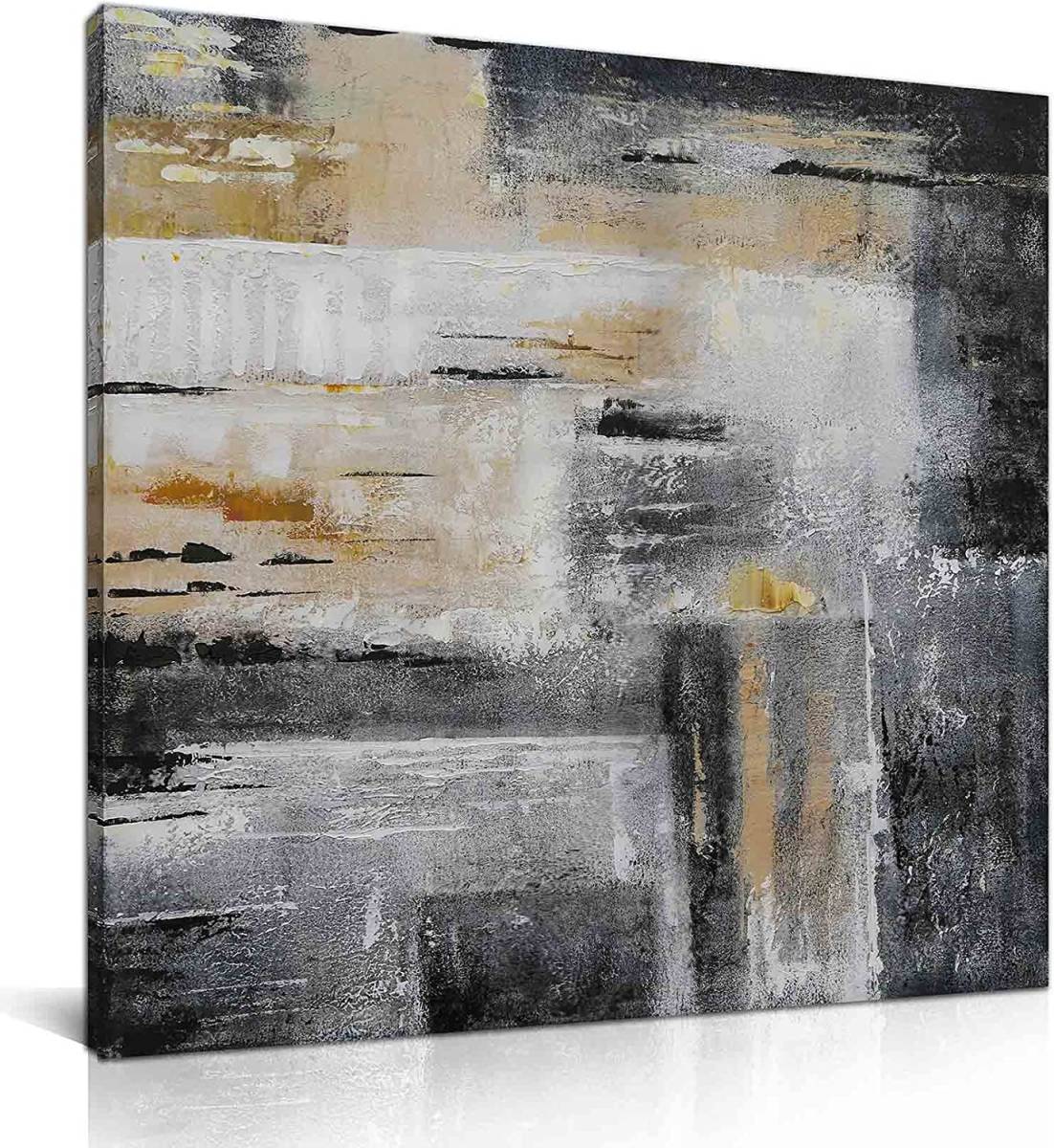 Abstract painting interior large size canvas painting canvas wall hanging oil painting hand-painted art panel Nordic 50x50cm new wooden frame contemporary art, Artwork, Painting, others