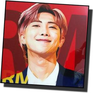 Art hand Auction 新品 アートパネル 防弾少年団 BTS RM 木枠 壁掛け インテリア お洒落 高級感 アクリルコーティング 26x26cm グラフィックアート, 美術品, 絵画, その他