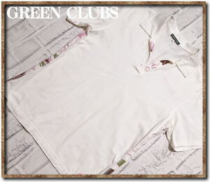 *GREEN CLUBS зеленый Club вышивка ввод cut рубашка-поло белый *
