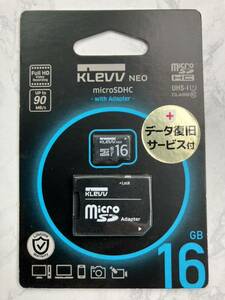 ESSENCORE DRK016GUSD3U1NAY microSDHCカード UHS-I　Class10 　SD変換アダプタ付属 KLEVV NEO 16GB ブラック　未使用品　送料無料
