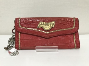 ■ [ys-1] Складный длинный кошелек ■ Anna Sui Anna Sui ■ С очарованием ■ Красный красный