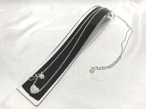 ■【YS-1】 スワロフスキー Swarovski ■ パヴェハート クリスタルチャーム ロング ネックレス ■ シルバー系 【同梱可能商品】■D