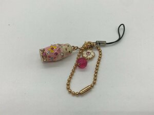 ■【YS-1】 アナスイ ANNASUI ストラップ ■ マトリョーシカチャーム付き ピンク系 全長8.8cm 【同梱可能商品】K■