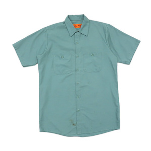 古着 レッドキャップ REDKAP ワークシャツ 半袖 ペールグリーン サイズ表記：M　gd81119