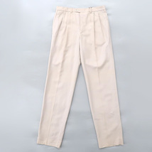 古着 イタリア製 スラックス パンツ ツータック オフホワイト 未使用品 サイズ表記：50　gd67606_画像1