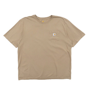 古着 カーハート CARHARTT ポケットTシャツ ワンポイント ベージュ サイズ表記：2XL　gd80569