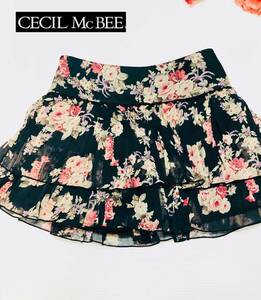  не использовался CECIL McBEE Cecil McBee tia-do дизайн мини-юбка цветок принт брюки подкладка размер M