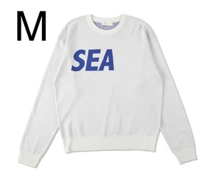 新品タグ付き M WIND AND SEA ウィンダンシー SEA SILK BLEND KNIT シルク ニット 長袖 WHITE ホワイト 白色 薄手 23SS