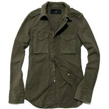 定価3.9万 AKM STRETCH GROSGRAIN COMBAT ARMY SHIRTS JKT L ストレッチコンバットアーミーシャツジャケット wjk ジュンハシモト_画像1